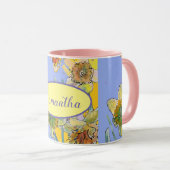 Daffodil-Malerei Wasserfarben Gelb Lila Blüte Tasse (VorderseiteRechts)