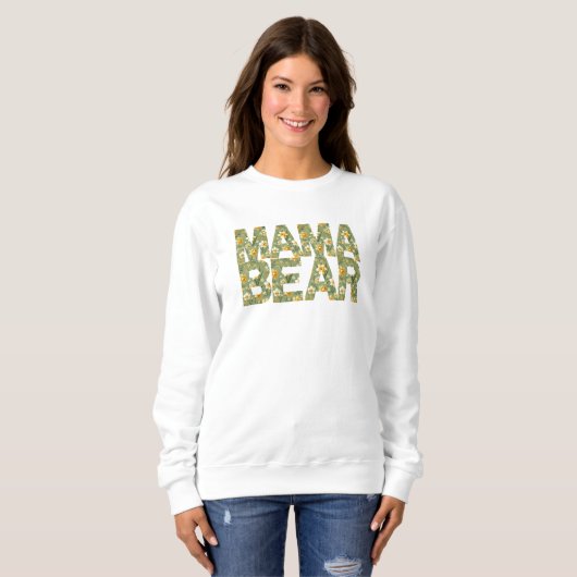 Daffodil Mama Bear Floral und Fierce Sweatshirt (Vorne ganz)