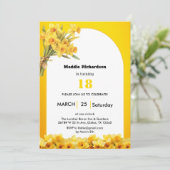 Daffodil März Birth Blume Geburtstag Einladung (Stehend Vorderseite)