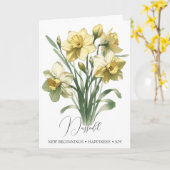 Daffodil März Birth Blume Geburtstagkarte Karte (Gelbe Blume)