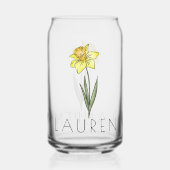 DAFFODIL März Birth Blume Individuelle Name Dosenglas (Rückseite)