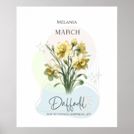Daffodil März Birth Blume Poster
