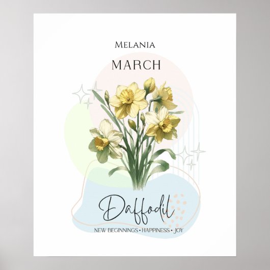 Daffodil März Birth Blume Poster (Vorne)