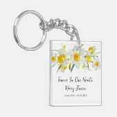 Daffodil Memorial Funeral Photo Keychain Schlüsselanhänger (Vorderseite links)