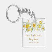 Daffodil Memorial Funeral Photo Keychain Schlüsselanhänger (Vorderseite links)