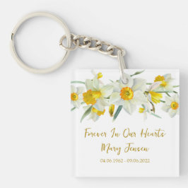 Daffodil Memorial Funeral Photo Keychain Schlüsselanhänger
