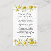 Daffodil Memorial Photo Funeral Prayer Card Visitenkarte (Rückseite)