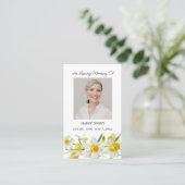 Daffodil Memorial Photo Funeral Prayer Card Visitenkarte (Stehend Vorderseite)