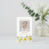 Daffodil Memorial Photo Funeral Prayer Card Visitenkarte (Stehend Vorderseite)