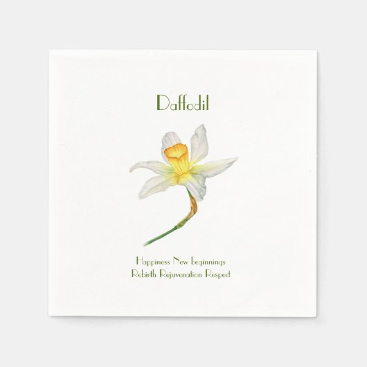 Daffodil mit Blume, d.h. botanische Wasserfarbe Serviette (Vorderseite)