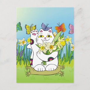 Daffodil Neko Postkarte