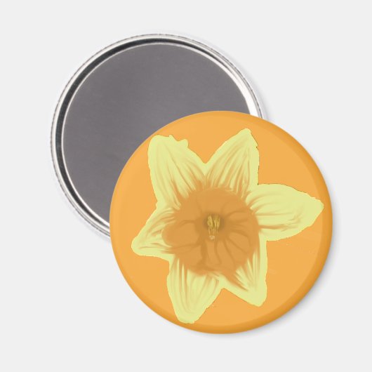 Daffodil Orange Button Magnet (Vorderseite/Rückseite)