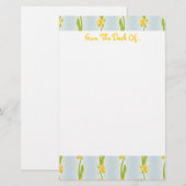 Daffodil Pattern Briefpapier (Vorne/Hinten)