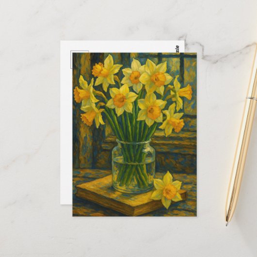 Daffodil Postkarte (Vorderseite/Rückseite Beispiel)