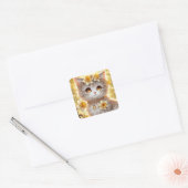 Daffodil Princess Cat Quadratischer Aufkleber (Umschlag)