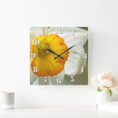 Daffodil Quadratische Wanduhr (Zuhause)