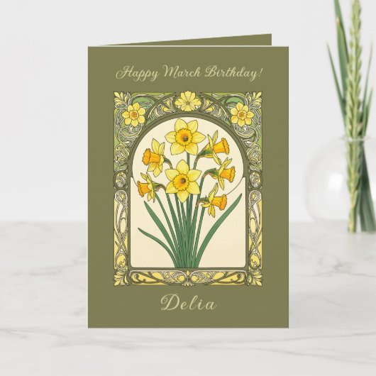 Daffodil Radiance The March Birthflower Karte (Vorderseite)