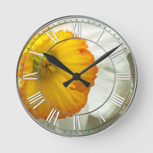 Daffodil Runde Wanduhr