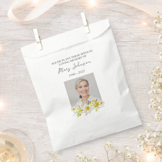 Daffodil Seed Packet Memorial Funeral Favor Bag Geschenktütchen (Ausgeschnitten)