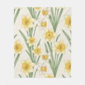 Daffodil Spring Floral in Soft Yellow and Green 4 Fleecedecke (Vorderseite)