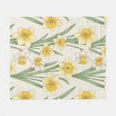 Daffodil Spring Floral in Soft Yellow and Green 4 Fleecedecke (Vorderseite (Horizontal))