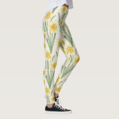 Daffodil Spring Floral in Soft Yellow and Green 4 Leggings (Rechts)