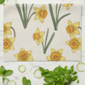 Daffodil Spring Floral in Soft Yellow and Green 5 Geschirrtuch (Gefaltet)