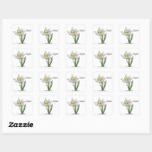 Daffodil Sticker Square (Blatt)