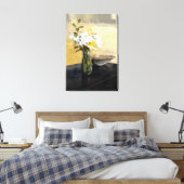 Daffodil Stillife in Gelb und Schwarz Leinwanddruck (Insitu (Schlafzimmer))