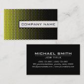 Daffodil Techno Dots Elegante Moderne Schwarz Visitenkarte (Vorne/Hinten)
