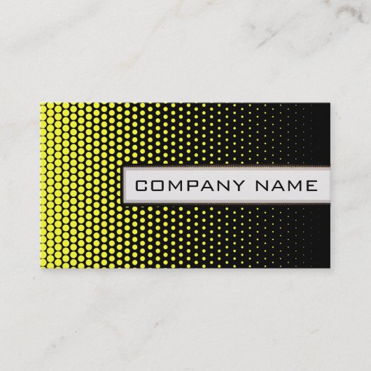 Daffodil Techno Dots Elegante Moderne Schwarz Visitenkarte (Vorderseite)