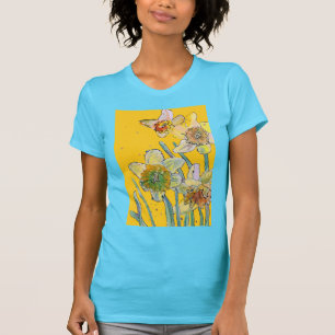 Daffodil Wasserfarben Blume Blumenmalerei T-Shir T-Shirt