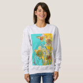 Daffodil Watercolor Blume Blumenbemalung Sweatshirt (Vorne ganz)