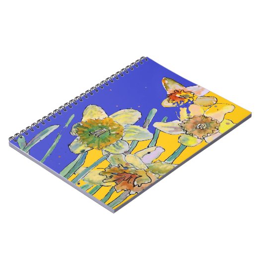 Daffodil Watercolor Journal Floral Notebook Notizblock (Linke Seite)