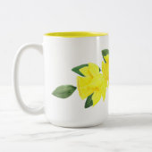 Daffodil Watercolor Zwei-Tone-Tasse, 15 oz Zweifarbige Tasse (Links)