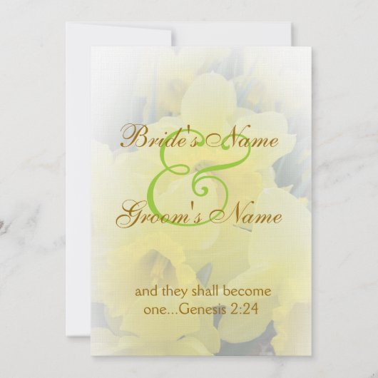 Daffodil Wedding Einladung (Rückseite)