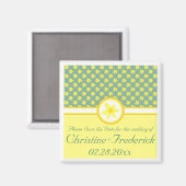 Daffodil Wedding, Quadrat speichern Sie das Datum Magnet (Vorderseite/Rückseite)