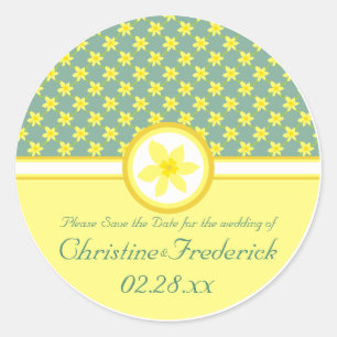 Daffodil Wedding, Save the Date Aufkleber