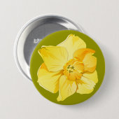 Daffodil Yellow Kurz Trumpet Spring Blume Button (Vorne & Hinten)