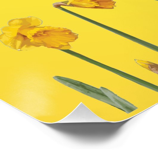 Daffodil Yellow Narcissus Retro Vintag Poster (Ecke)