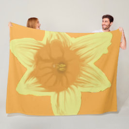 Daffodil Yellow Orange Throw Blanket Fleecedecke