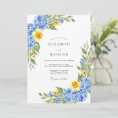 Daffodil Yellow Refreshing Spring Wedding Einladung (Stehend Vorderseite)