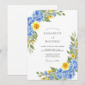 Daffodil Yellow Refreshing Spring Wedding Einladung (Vorne/Hinten)