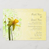 Daffodil Yellow Spring Floral Wedding Einladungen (Vorne/Hinten)