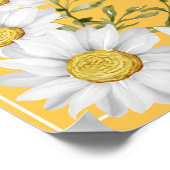 Daffodil Yellow & White Daisies Honeymoon Fund Poster (Ecke)