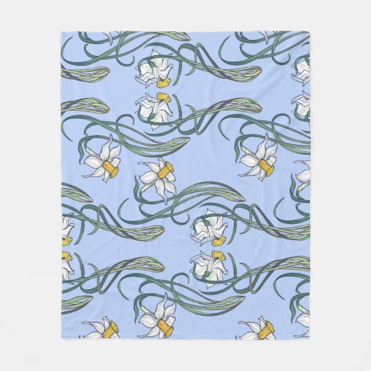 Daffodils Art: Nouveau Spring Fleecedecke (Vorderseite)