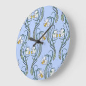 Daffodils Art: Nouveau Spring Große Wanduhr (Winkel)