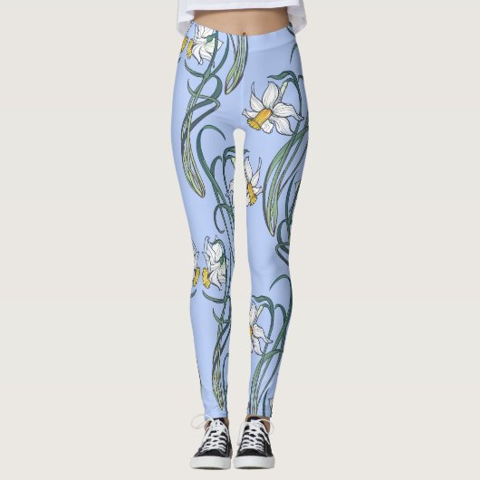 Daffodils Art: Nouveau Spring Leggings (Vorderseite)