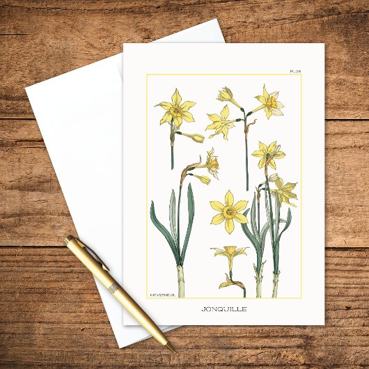 Daffodils Botanisch von Maurice Verneuil Blank Karte