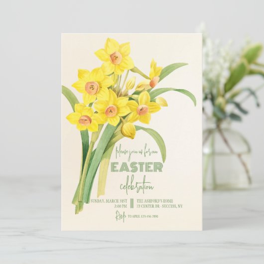 Daffodils Bouquet Einladung (Stehend Vorderseite)